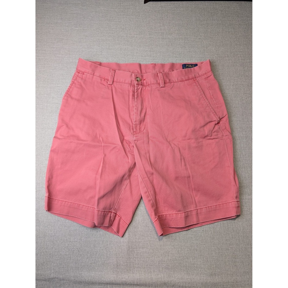 Polo Ralph Lauren Chino Shorts Mens 34 Pink Cotton Classic Fit 9 Inch Inseam